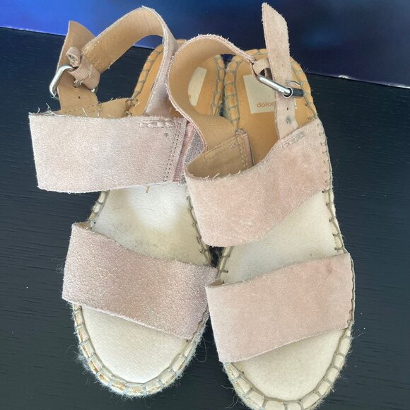 Dolce Vita Ankle Strap Espadrille Sandals in Pink Suede - Size 6 - Picture 3 of 6